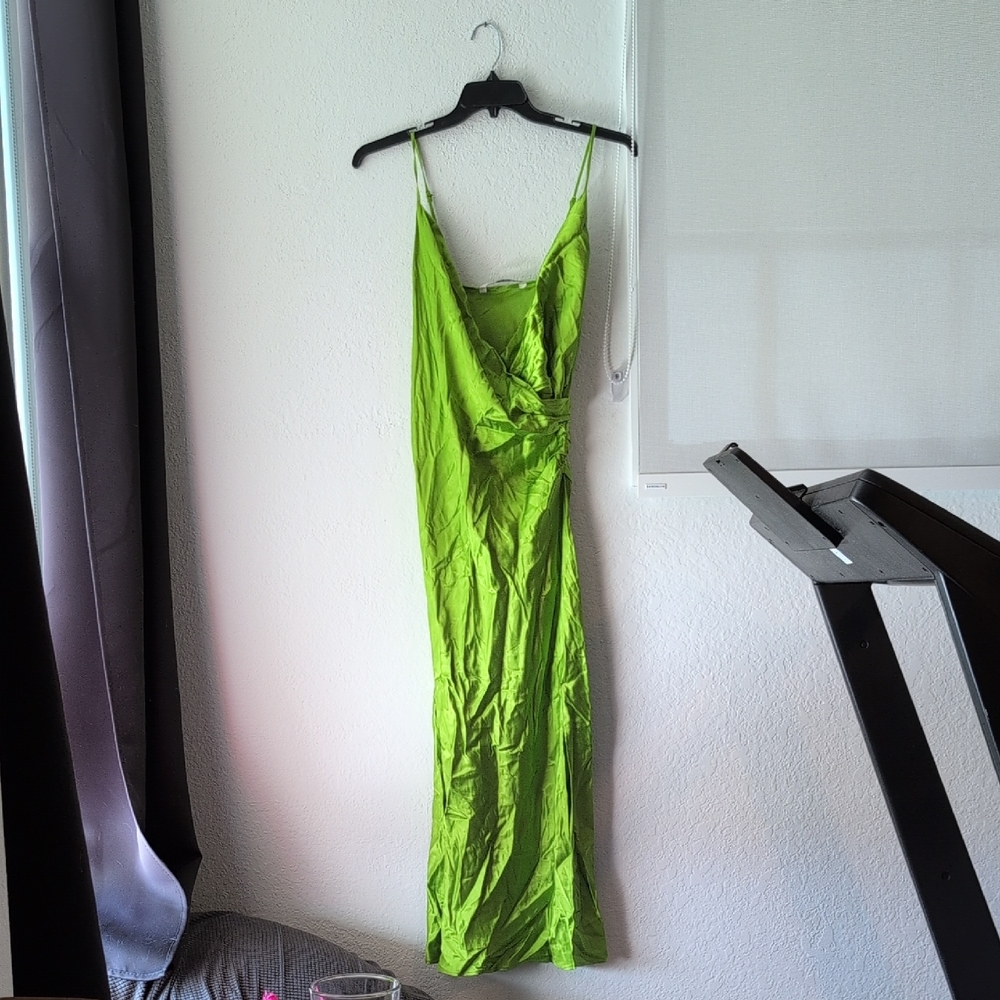 Vibrant Green Slip Dress